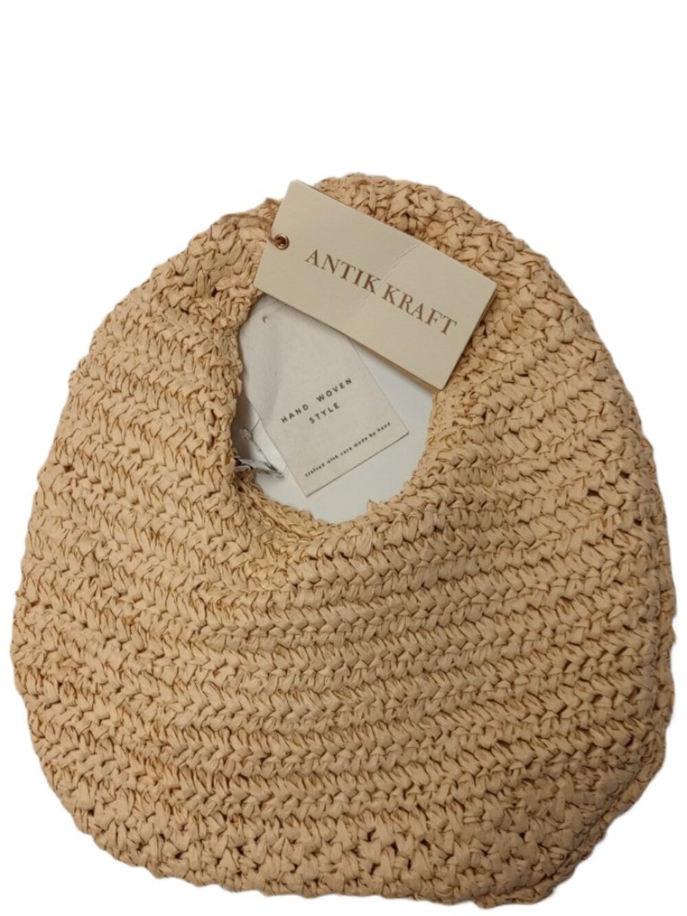 Antik Kraft Solea Straw Clutch Bag BGA-6726 Cream NWT